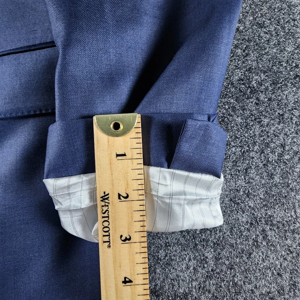 Express Photographer Men's Fitted Sport Coat Blazer Modern Navy Wool Size 36R - Picture 15 of 16